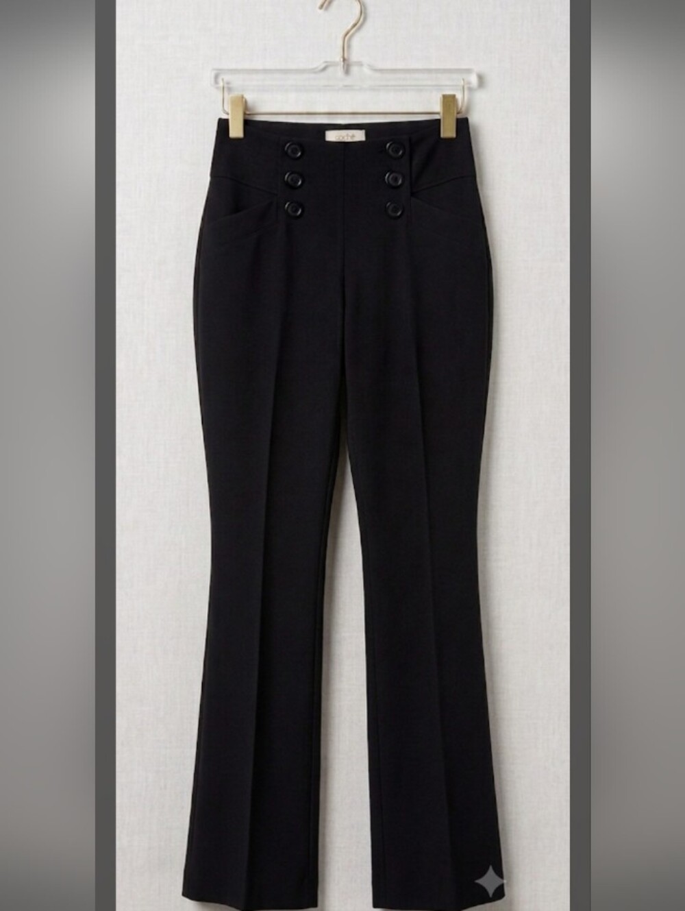 NWT- CACHE- Size 2 Black Flare Leg Dress Slacks